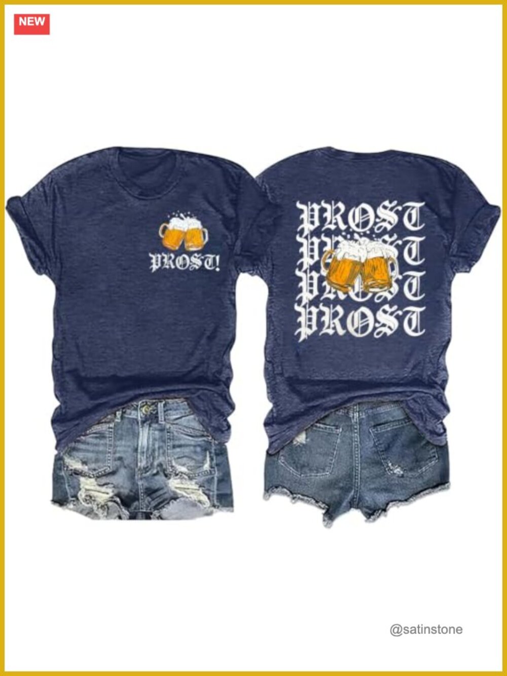 Oktoberfest Prost T-Shirt Women's Cotton Blend Short Sleeve
